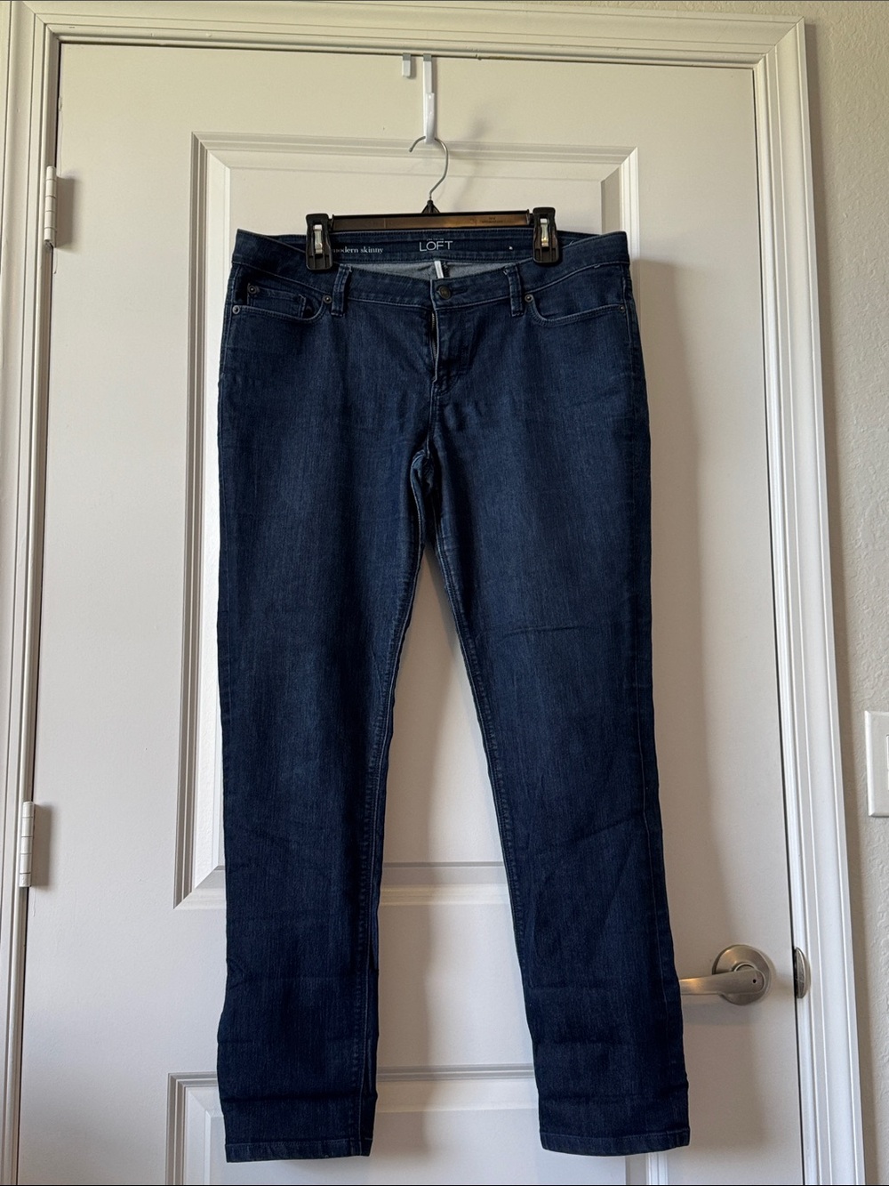 Ann Taylor LOFT Skinny Jeans in Dark Blue Wash